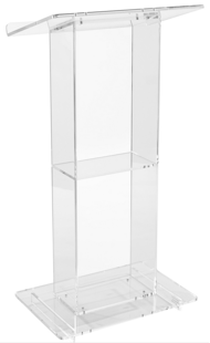 Clear Acrylic Lectern and Podium with Shelf
